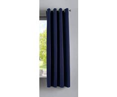 Gardinenbox Vorhang Blickdicht »Newyork« Blau HxB 160x140 cm 1er-Pack Thermo-Gardine Verdunkelungsvorhang Blackout Ösen schalldämmend ÖKOTEX UV-Schutz Raffhalter, 201920600