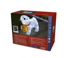 Konstsmide 6130-203 LED Acrylfigur Bernhardiner Welpe / für Außen (IP44) / VDE geprüft / Batteriebetrieben: 4xAA 1.5V (exkl.) / 6h Timer / 32 kalt weiße Dioden / transparentes Kabel