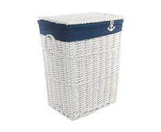 dvier SWWK-38WRt-b Wäschekorb Korb Weide Weiß 40x30 H.55cm, 1 Einheiten, 38WRt, BxTxH 40x30x55cm