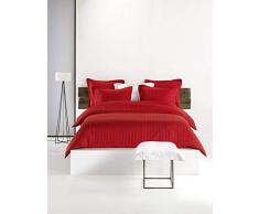 De Witte Lietaer Bettwäsche Zygo Chili Pepper Bettbezug + 2 Kissenbezüge mit Lenkrad gekämmte Baumwolle Dunkelrot/Bordeaux 200 x 220 cm