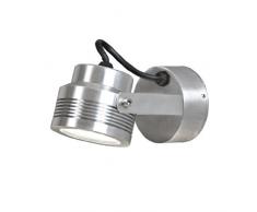 Konstsmide Monza 7917-310 Wandleuchte Spot HighPowerLED B: 9,5cm T: 9,5cm H: 18,5cm / 1x1W / IP44 / mass. Aluminium / silbergrau