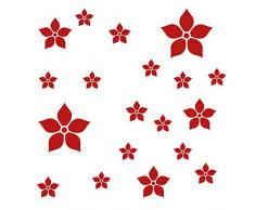 Kleb-drauf 19 Blumen-Aufkleber zur Dekoration von WÃ¤nden, Glasprodukten, Fliesen