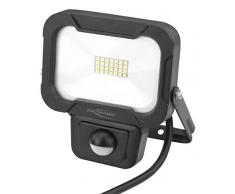 ANSMANN Wandstrahler mit Bewegungsmelder LED 10W - Strahler IP54 wetterfest & Temperaturbeständig mit dreiadriger Anschlussleitung 20cm, AuÃenleuchte 5000K Tageslichtweià universell einsetzbar