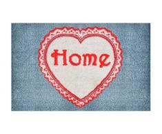 LifeStyle-Mat Designer Fussmatte Willkommen – Fussmatten rutschfest und waschbar – Schmutzfangmatte/Fussabstreifer – GRAU ROT 50x75 cm