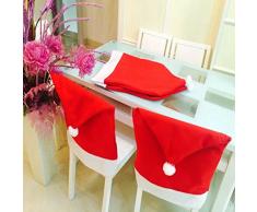 Generic Weihnachtsmotiv Weihnachtsmann rot Farbe Stuhl Schneeflocke Pom Kurze Rückseite Stoff Bezüge Festliche Weihnachten Esszimmer Dekoration, 50 cm x 70 cm, 4 Stück, Filz