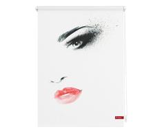 Lichtblick Rollo Klemmfix, 60 x 150 cm mit Motiv Face - Weiß Montage ohne Bohren, moderner Sicht-und Sonnenschutz, Motivrollo, lichtdurchlässig & Blickdicht