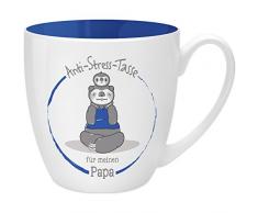 Gruss & Co 45504 Anti-Stress Tasse fÃ¼r Papa, 45 cl, Geschenk, New Bone China, Blau, 9.5 cm