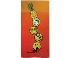 CTI Strandtuch, SMILEY WORLD, Orange farbe mit Smiley Druck, 75 x 150 cm