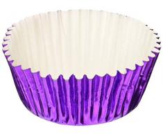 PME BC755 Metallisch-lilane Backförmchen für Cupcakes, Standardgröße, Packung mit 30 Stück, Kunststoff, Violet, 7 x 7 x 3.8 cm, Einheiten