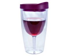 Southern Homewares 16 oz Insulated Vino Double Wall Acrylic Wine Tumbler with Drink Through Lid, Merlot