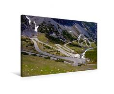 Calvendo Premium Textil-Leinwand 75 cm x 50 cm Quer, Stilfser Joch | Wandbild, Bild auf Keilrahmen, Fertigbild auf Echter Leinwand, Leinwanddruck: Alpenpass Orte Orte
