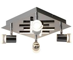 Näve Leuchten LED Deckenleuchte Twice, Metall, Chrom, 29.3 x 29.3 x 12,6 cm