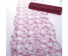 Deko AS GmbH Sizoweb Tischband Wellenschnitt Bordeaux ca. 25 cm Rolle 25 Meter 64W 011-R
