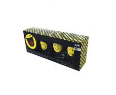 zak! Gläser-Set Smiley 300ml 4-teilig, Transparent/gelb, 25 x 6 x 10 cm