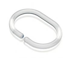 Croydex, Vorhangringe, C-Form, für Duschvorhänge, 12 St, transparent