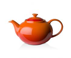 Le Creuset Klassische Teekanne, Rund, 1,3 Liter, Steinzeug, Ofenrot