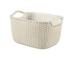 CURVER Rechteckiger Korb Knit&quot Strickstruktur, weiß, 8 Liter