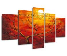 Visario Leinwandbilder 5506 Bild auf Leinwand, 160 cm, 5 Teile, rot