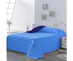 PETTI Artigiani Italiani Tagesdecken, Blau, Bettgröße 140 (240x260 cm)