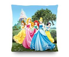 AG Design Disney Prinzessinnen Deko Kissen, Polyester, Mehrfarbig, 40 x 40 cm
