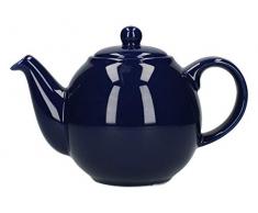 Dexam London Pottery Co Teekanne rund, für 2 Tassen, Kobaltblau