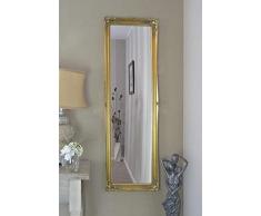 MirrorOutlet 124,5 x 40,6 cm 122 cm x 40 cm groß Gold antik Design Kunstvoller Big Kleid Spiegel