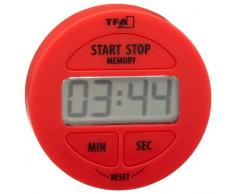TFA Dostmann Digitaler Timer und Stoppuhr, Kunststoff, rot, (L) 55 x (B) 17 x (H) 55 mm
