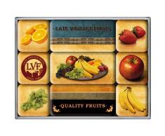 trendfinding 9 x KÜHLSCHRANKMAGNETE MAGNETSET Magnet Set KRAFTMAGNETE Quality Fruits Obst FRÜCHTE OBSTSCHALE