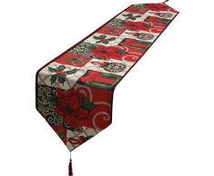 Chengu Weihnachten Dekorative Tischläufer Leinen Tischdecke mit Quasten für Dinner Partys Liefert Haus Dekorationen (Stil 6)