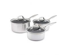 GreenPan Elements Topf Set, Edelstahl, Silber, 19,5 x 36,1 x 13,4 cm