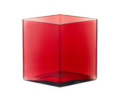 Iittala 1015576 Ruutu Vase, 205 x 180 mm, Cranberry