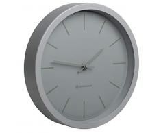 Bresser MyTime DCF-77 Funk Wanduhr mit Edelstahlrahmen und geräuschlosem (ohne Tick-Tack) Uhrwerk, grau