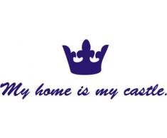 INDIGOS 4250380589039 Wandtattoo w021 My home is my... 120 x 43 cm, blau