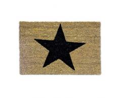 Relaxdays Fußmatte Kokos STERN 40 x 60 cm Kokosmatte mit rutschfester PVC Unterlage Fußabtreter aus Kokosfaser als Schmutzfangmatte und Sauberlaufmatte Fußabstreifer für Außen und Innen Matte, braun