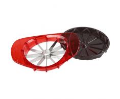 Dr. Oetker Apfelteiler mit Schale, Schneidhilfe für Ãpfel und anderes Obst, Küchenhelfer entkernt und zerteilt die Früchte in gleichmäÃige Stücke, (Farbe: rot/silber, schwarz), Menge: 1 Stück