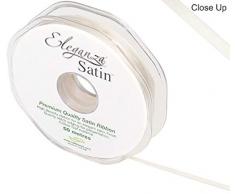 Eleganza 3 mm x 50 m Satinband doppelseitig, Elfenbein