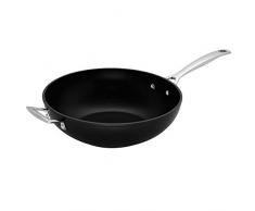 Le Creuset Aluminium-Antihaft Wokpfanne, Ø 30 cm, PFOA-frei, Für alle Herdarten inkl. Induktion geeignet, Anthrazit/Silber