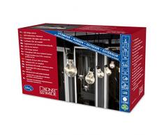Konstsmide 2398-100 LED Biergartenlichterketten System Basis-Set: Transformator u. Lichterkette erweiterbar bis max. 4 Ketten / für AuÃen (IP44) / 24V AuÃentrafo / 10 klare Birnen / 80 warm weiÃe Dioden / schwarzes Kabel