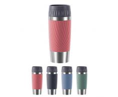 Emsa N2011600 Travel Mug Easy Twist Thermobecher, 0,36 L, Easy Quick-Press, Edelstahl-Isolierbecher, Schraubverschluss, 4h heiß/8h kalt, 100% dicht, auslaufsicher, 360°-Trinköffnung, koralle