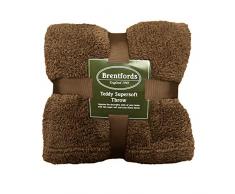 Brentfords Teddy-Fleecedecke, großer Überwurf über dem Bett, Plüsch, superweich, warm, Sofadecke, 200 x 240 cm, Schokoladenbraun, 100% Polyester Fleece, Schokobraun, King-200 x 240 m