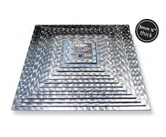 PME Quadratische Tortenplatte 20 cm, Kunststoff, Silber, 20 x 0.4 x 20 cm