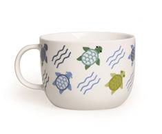 Excelsa Animals Tasse Jumbo, 450 ml, Porzellan, Weiß Schildkröte 11x11x8.1 cm Weiß/bunt