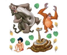 AG Design Disney Das Dschungelbuch Kinderzimmer Wand Sticker, PVC-Folie (Phtalate-Free), Mehrfarbig, 30 x 30 cm