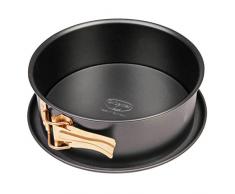 Dr. Oetker Springform Ø 18 cm, Backform mit Flachboden, runde Kuchenform aus Stahl mit Antihaftbeschichtung (Farbe: schwarz), Menge: 1 Stück