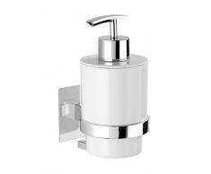 WENKO Turbo-Loc® Seifenspender Quadro - Befestigen ohne Bohren, Flüssigseifen-Spender, 7 x 15 x 9.5 cm, Chrom