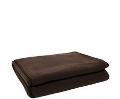 Soft-Fleece-Decke – Polarfleece-Decke mit Häkelstich – flauschige Kuscheldecke – 160x200 cm – 890 ebony – von ’zoeppritz since 1828’