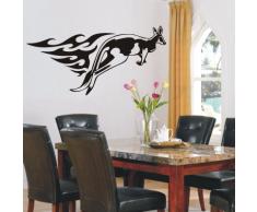 INDIGOS 4052166199544 Wandtattoo w986 Flammen Känguruh Feuer Tribal Wandaufkleber 96 x 48 cm, gold