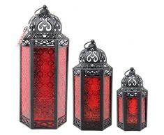 Vela Laternen im marokkanischen Stil Set of 3 rot