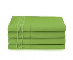 Clara Clark Premier 1800 Collection Kissenbezug-Set, King Size, Apricot Orange 4 Standard Garten Grün