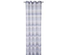 TOM TAILOR T-Simple Stripes Ösenschal, Polyester, weiß/blau, 245 cm x 140 cm